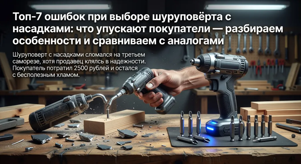 Топ-7 ошибок при выборе шуруповёрта с насадками: что упускают покупатели — разбираем особенности и сравниваем с аналогами