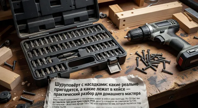 Шуруповёрт с насадками: какие реально пригодятся, а какие лежат в кейсе — практический разбор для домашнего мастера